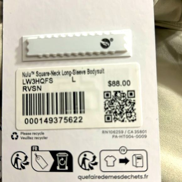 LULULEMON NULU SQUARE NECK LONG SLEEVE RIVERSTONE COLOR BODYSUIT SIZE LARGE NWT - Picture 6 of 6